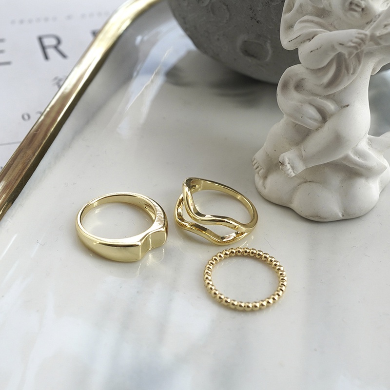 Three-piece Golden Ring Accessories Fashion Personality Luxury