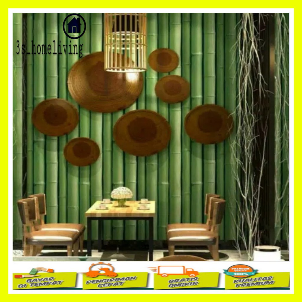 (COD) Wallpaper Dinding Bambu Polos / Wallpaper Bambu / Wallpaper / Wallpaper Hijau 500