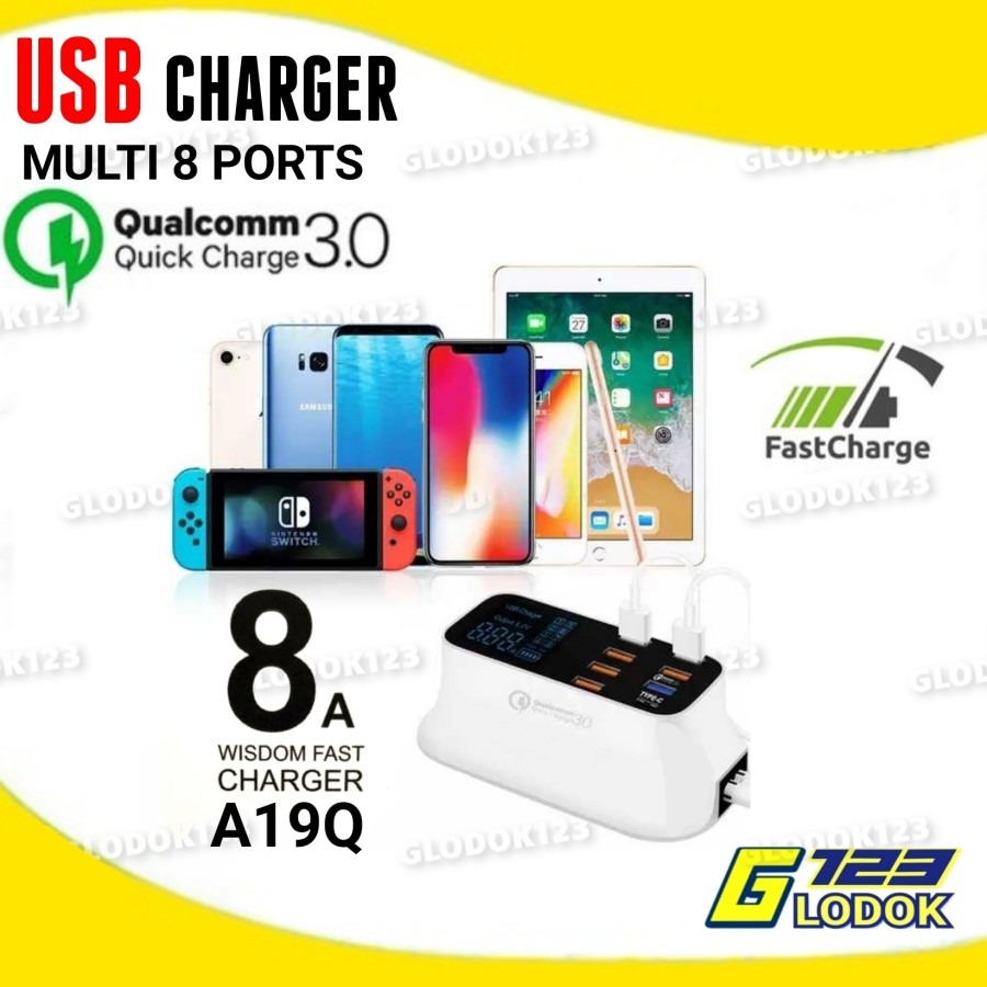 Multi Charger USB Hub 3.0 Quick Fast Charging Adapter Type C HP Tablet