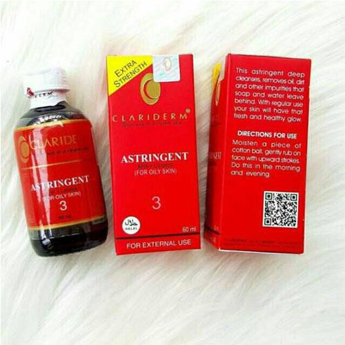 Clariderm Astringent Alkohol No 3 ORIGINAL / Toner Pembersih Wajah For Oily Skin - 60ml