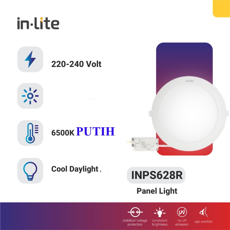 LAMPU PANEL-LED 6w INBOW bulat INPS628R DOWNLIGHT IN-LITE INLITE