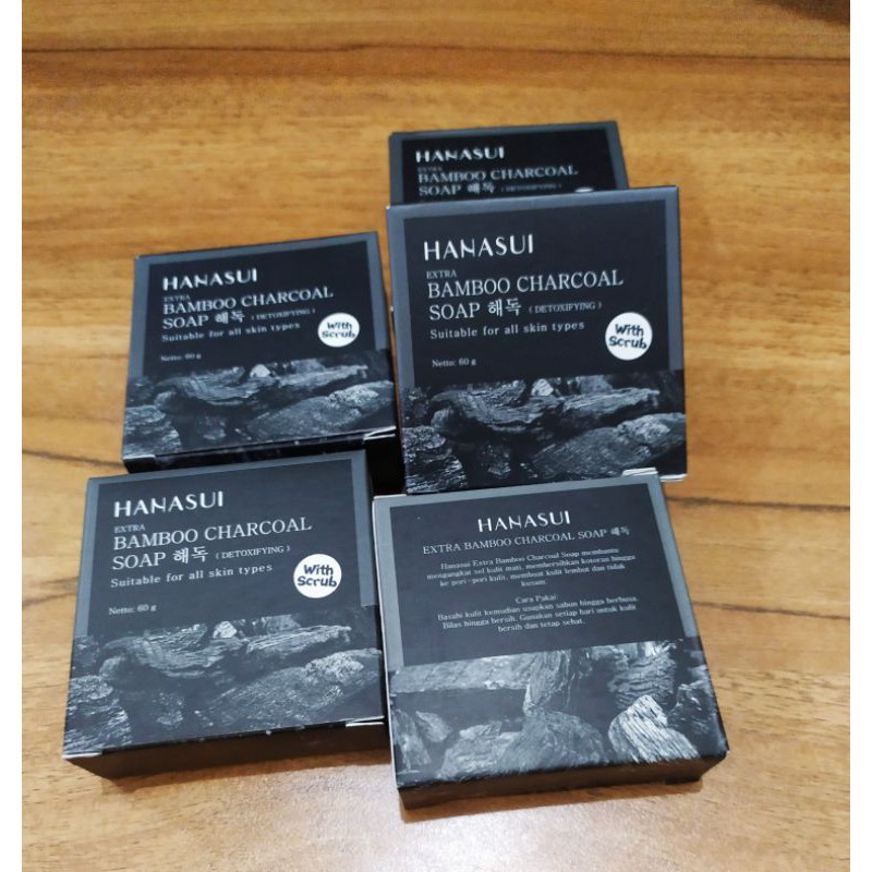 HANASUI BAMBOO CHARCOAL SOAP - BAMBOO CHARCOAL WITH SCRUB - 60gr