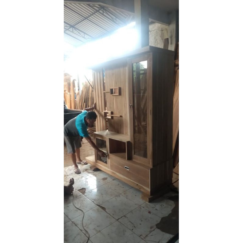 sekat ruangan kayu jati / partisi bahan kayu jati / partisi jati / partisi custom