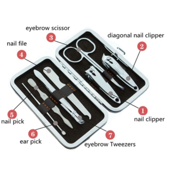 15 SHOP --- Gunting Kuku Set / Pembersih Kuku/Peralatan Manicure Menicure 7in1 Mini