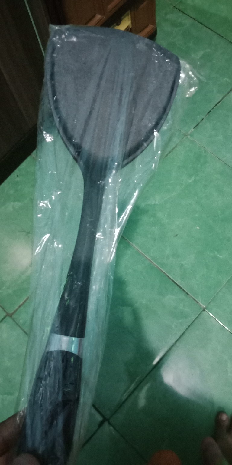 Sodet | Sutil | Spatula Buntu | Teflon Gagang Karet - Anti Lengket - Populer Terbaik - Wqrna Hitam