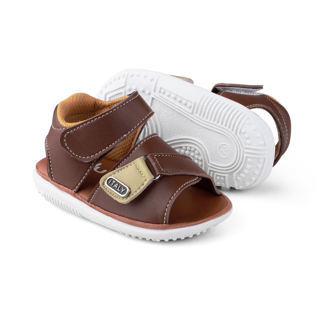 sandal baby boy usia 1 2 tahun bunyi cit ISL COKELAT