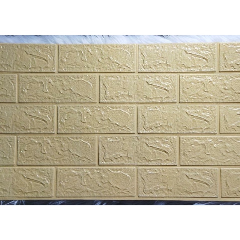 Wallpaper Dinding Foam 3D Kecil Motif Batu Bata / Wallpaper Dinding Foam GM509 / 521 [1KG=26PCS]-BEIGE