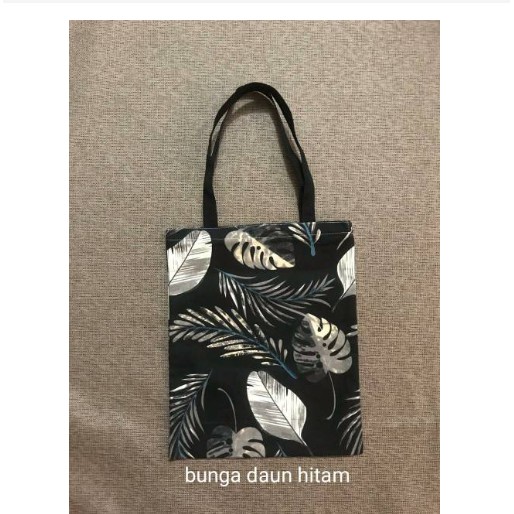 TOTE BAG WANITA TOTEBAG PRIA CANVAS MOTIF GOOD QUALITY WITH RESLETING KODE - 040