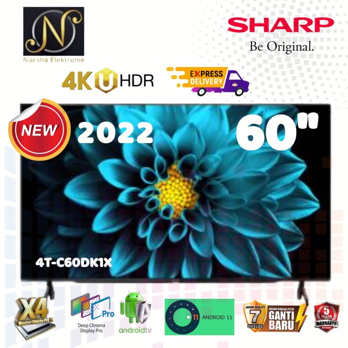 adrianisalsabila - SHARP LED TV ANDROID 4K UHD 60INCH 4T-C60DK1X