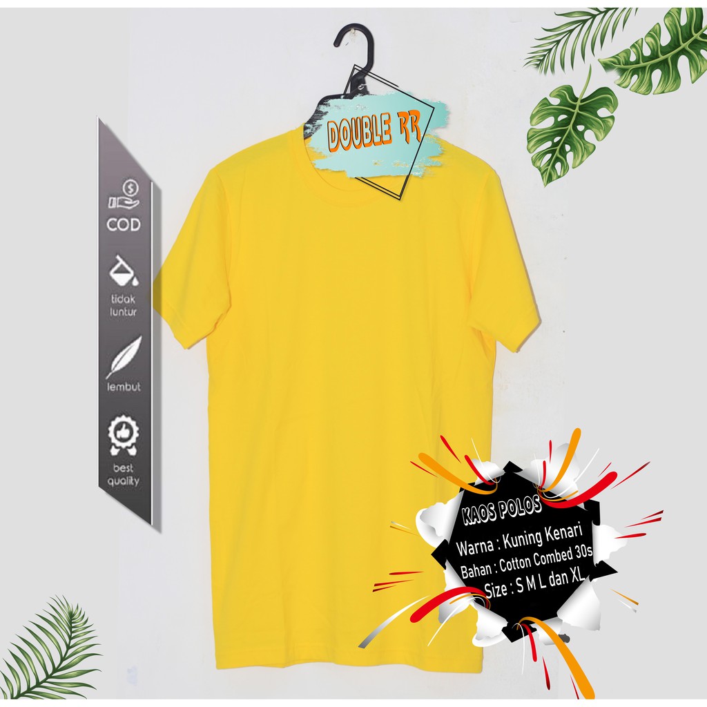 KAOS POLOS  DISTRO COTTON 100%, COMBED 30S  PRIA/WANITA BANYAK WARNA ORANGE KUNING MUSTARD KUNING KENARI UNGU TUA UNGU MUDA