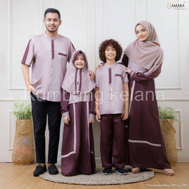 Kumbang kelana - Gamis SAMARA I03 BURGUNDY MOCCA GAMIS SARIMBIT KELUARGA BUSANA MUSLIM KELUARGA COUP