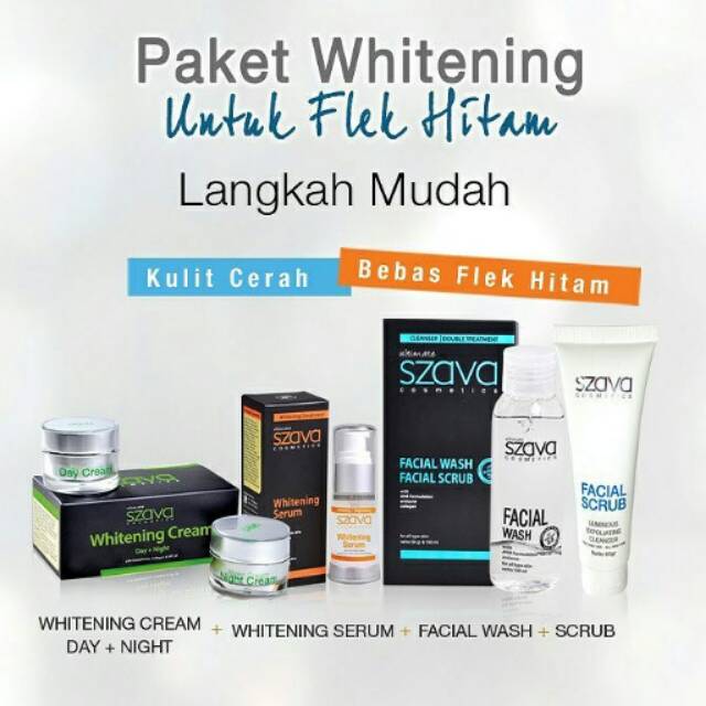 Promo paket withening flek hitam free lips cream tahan 12 jam.. szava cosmetics