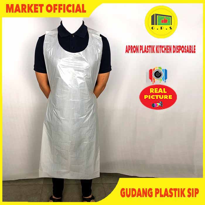 Apron Celemek Plastik LDPE Export Quality ( Single Use )