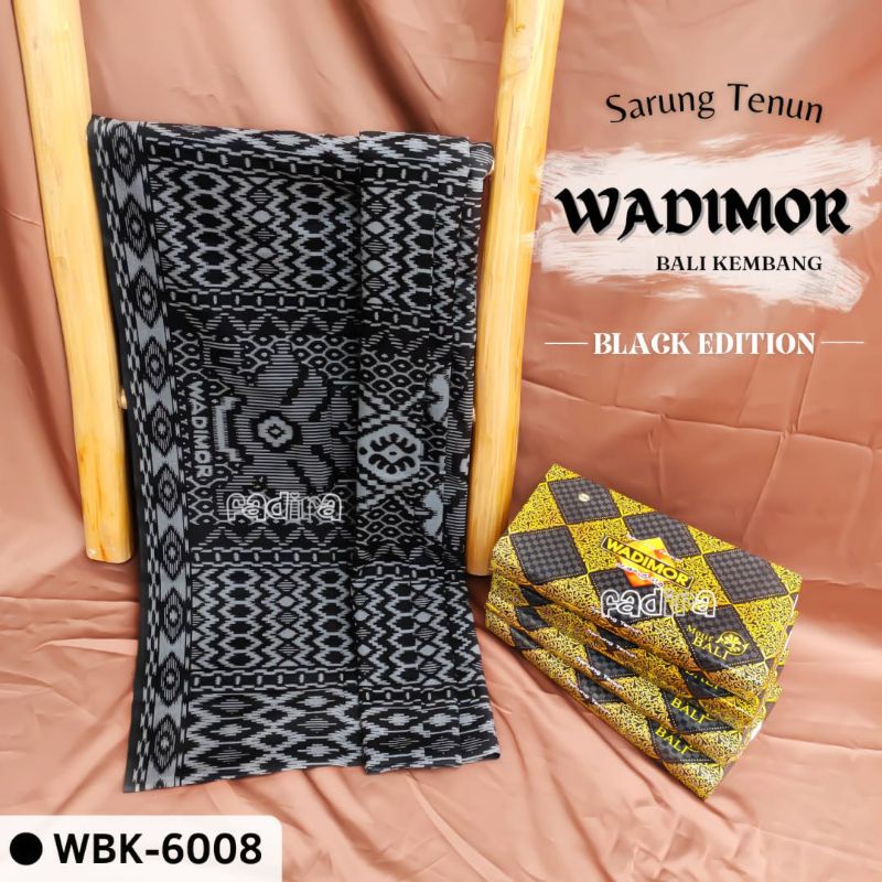 Sarung Tenun Wadimor Motif Bali Kembang Black Edition Ori Label