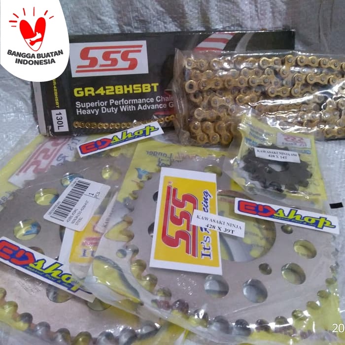 gear Set 428 SSS HSBT NINJA 150 R -RR RACING KUAT 428H MURAH - 14 40 rantai