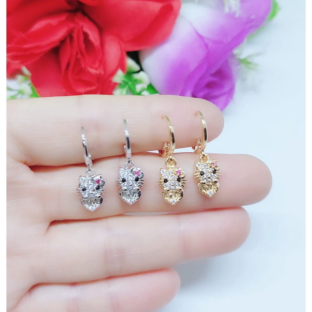 Anting Hello Kitty permata lapis emas 0395.0396