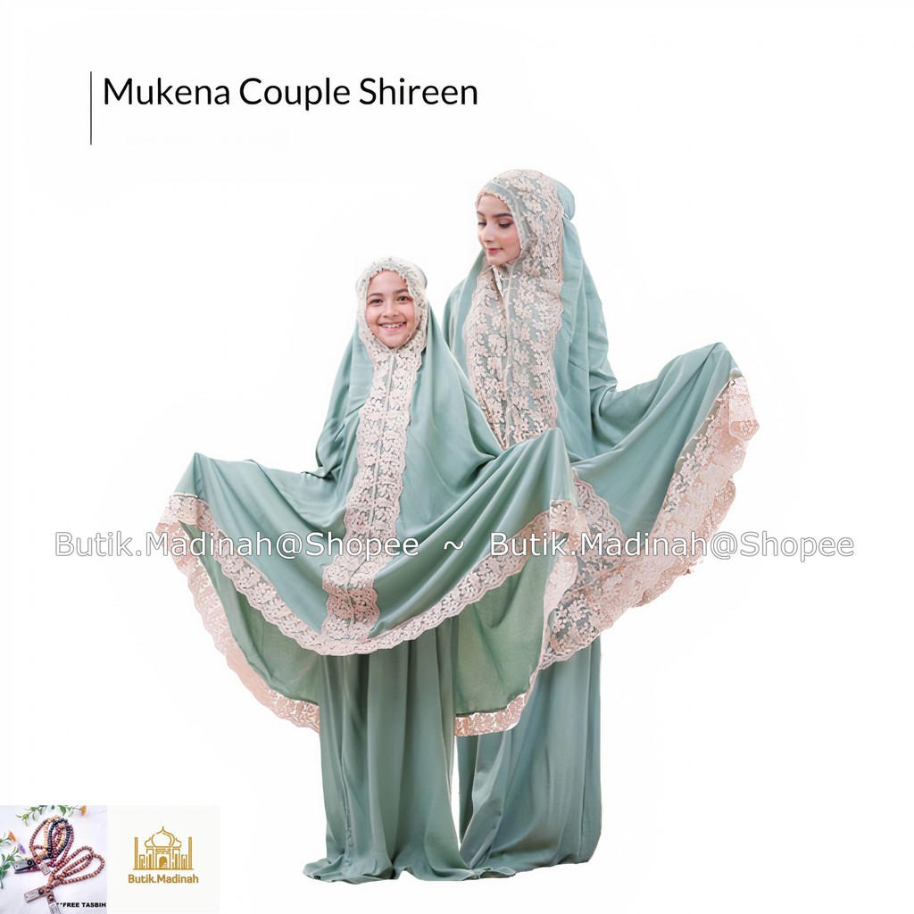 BUTIK.MADINAH MUKENA IBU ANAK SHIREEN RAYON RENDA MEWAH