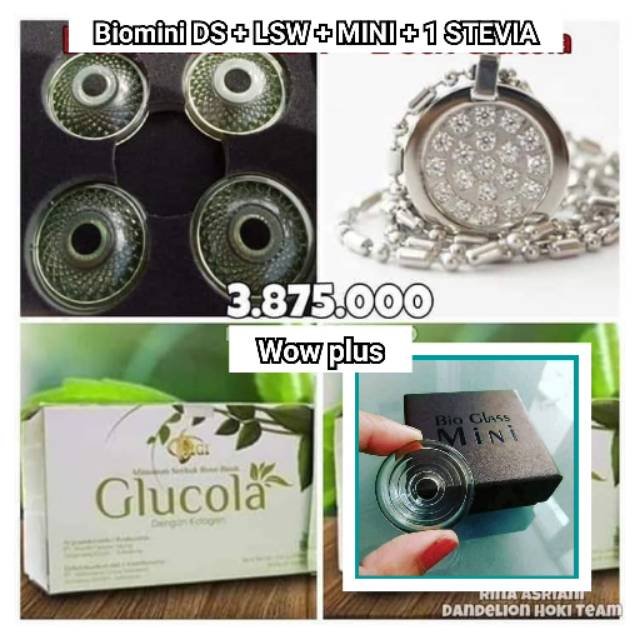 Paket wow MCI free set biomini + kalung LSW/ LSM  free  1 box glucola + 1pcs biomini