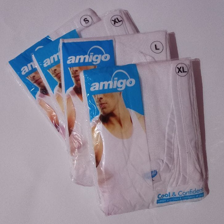 Singlet Amigo | Kaos Dalam Pria Dewasa Anak Remaja | Open | Laki Laki ABG Pakaian Underwear Satuan