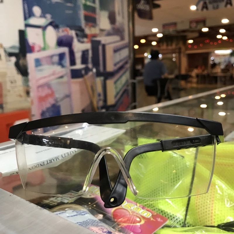 BISA COD |  Kacamata Kerja Proyek Safety Glasses Clear Kotak / Bening Original Murah