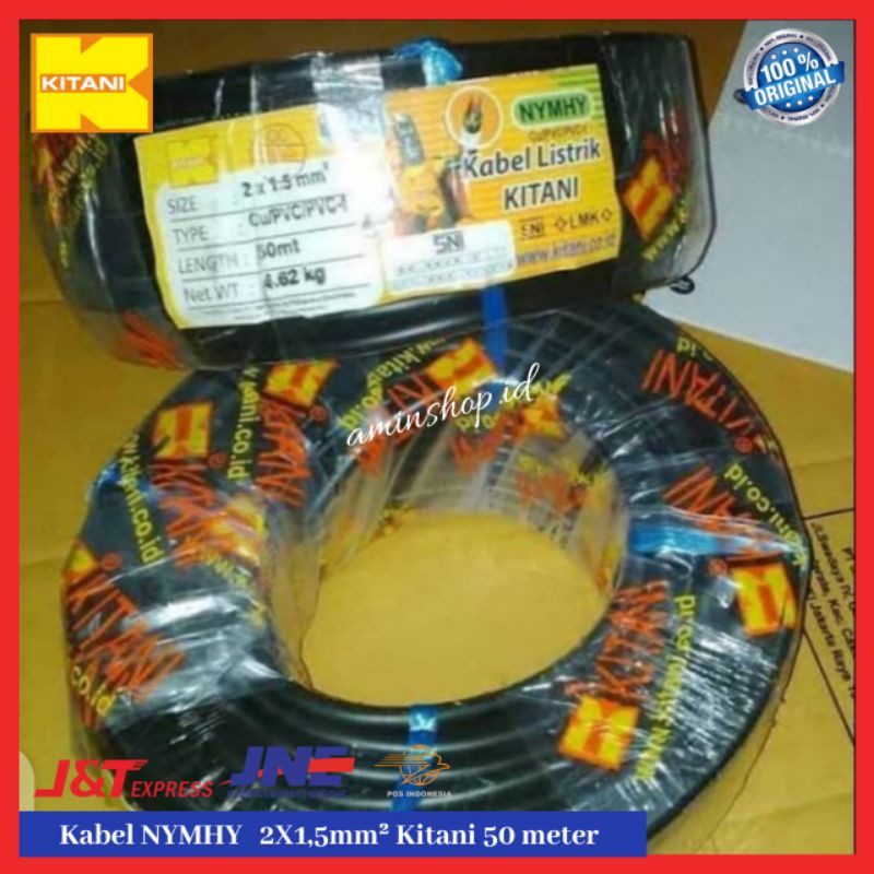 Kabel Serabut Nymhy 2x1,5mm² Kitani/Kabel Rambut panjang kabel 50 meter