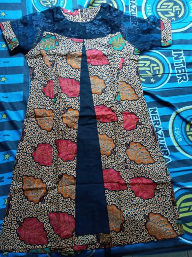 Qnunbatik Batik Keluarga Dress Dioor Daun