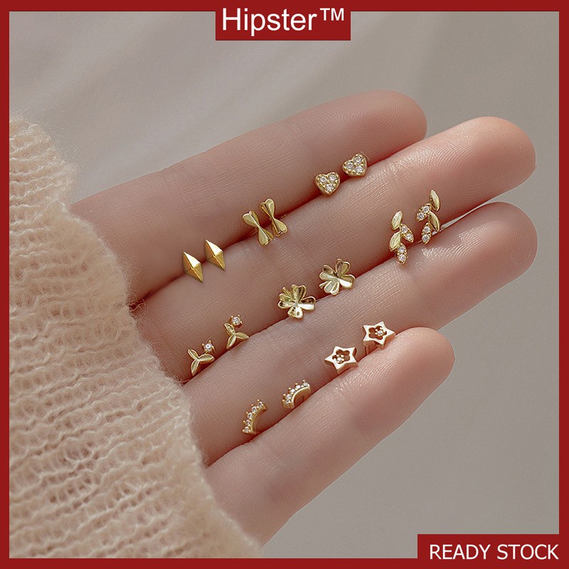 Fashion Fresh Golden Personality Small Ear Studs