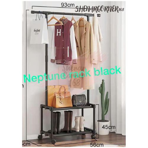 SHENAR RAK GANTUNG BAJU / Stand Hanger Baju Celana / Rak Sepatu / Rak Penyimpanan Jaket Topi / Rak Jemuran Baju / Rak Sepatu Sandal Rak Serbaguna - NEPTUNE RACK, SHENARCORNER168