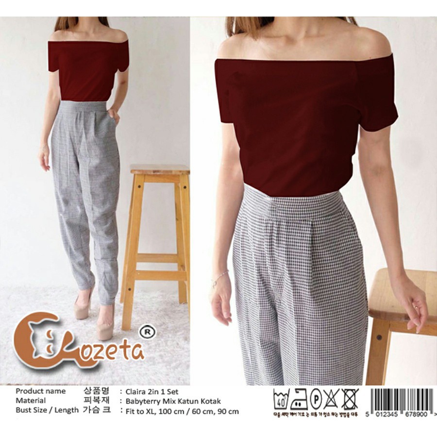 016LX ST CLAIRA 2IN1 KULOT BAJU STELAN WANITA DEWASA MODIS TERBARU CEWEK KEKINIAN GROSIR TANAH ABANG