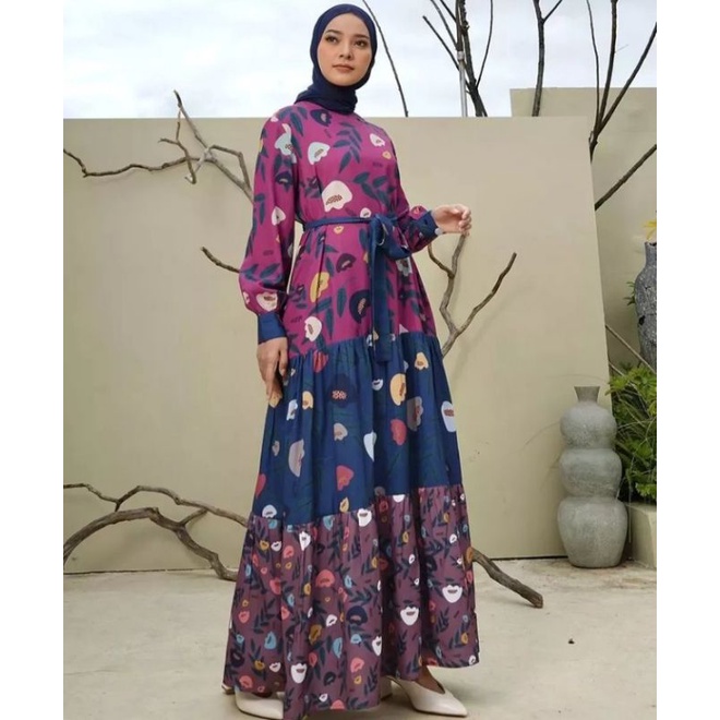 Azalea dress gamis motif bunga by monel