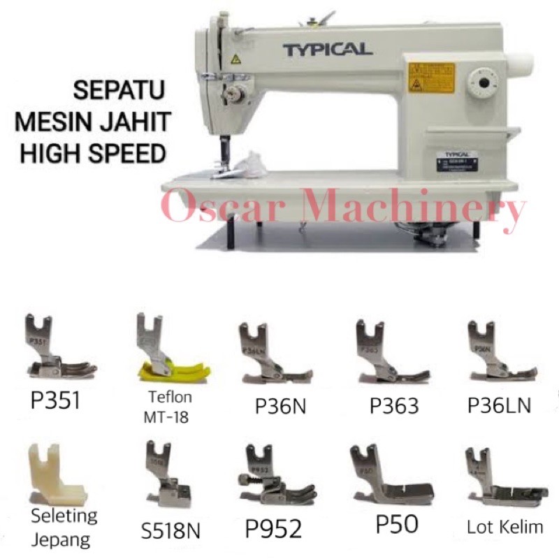Sepatu Mesin Jahit Highspeed Konveksi Garmen Industri Pabrik Typical Siruba Brother Juki