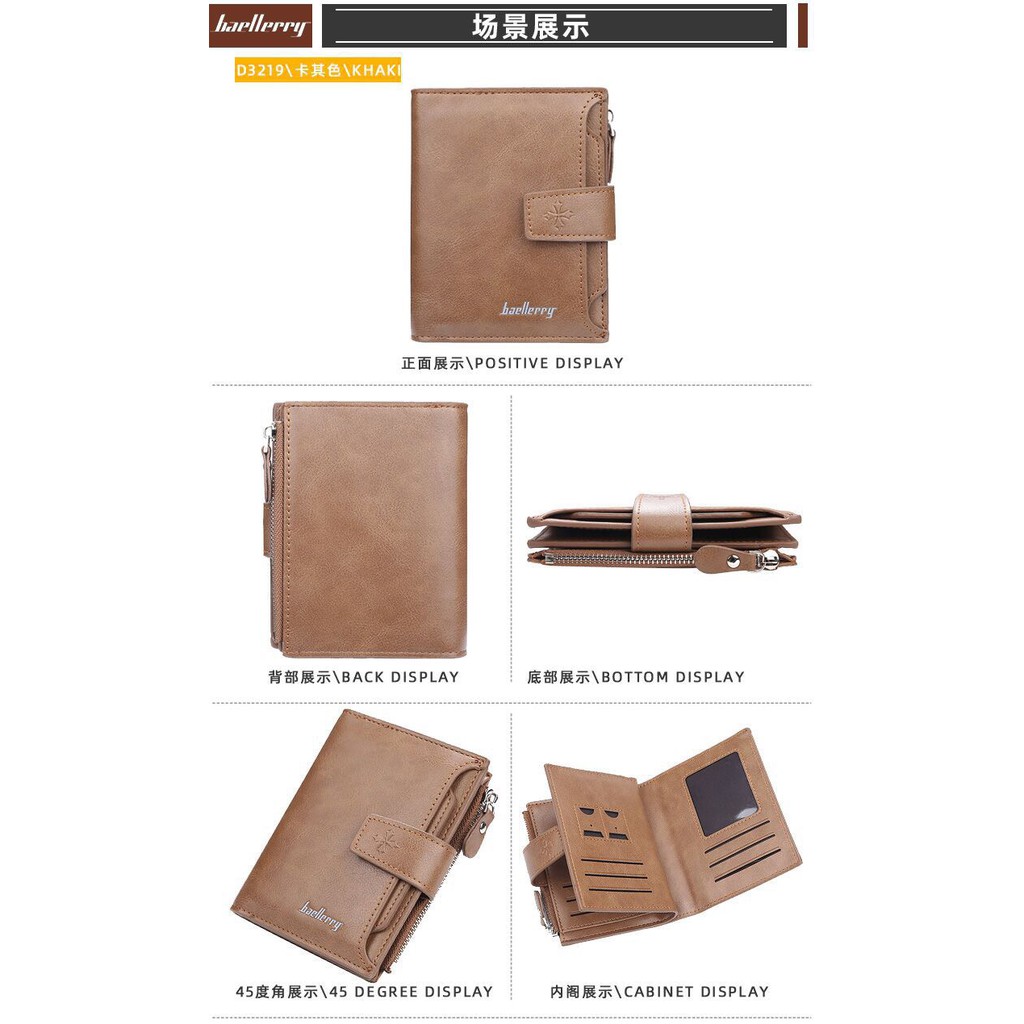BAELLERRY DOMPET UANG TEBAL BAHAN SEMI KULIT LEMBUT ADA ZIPPER TEMPAT KOIN 3219