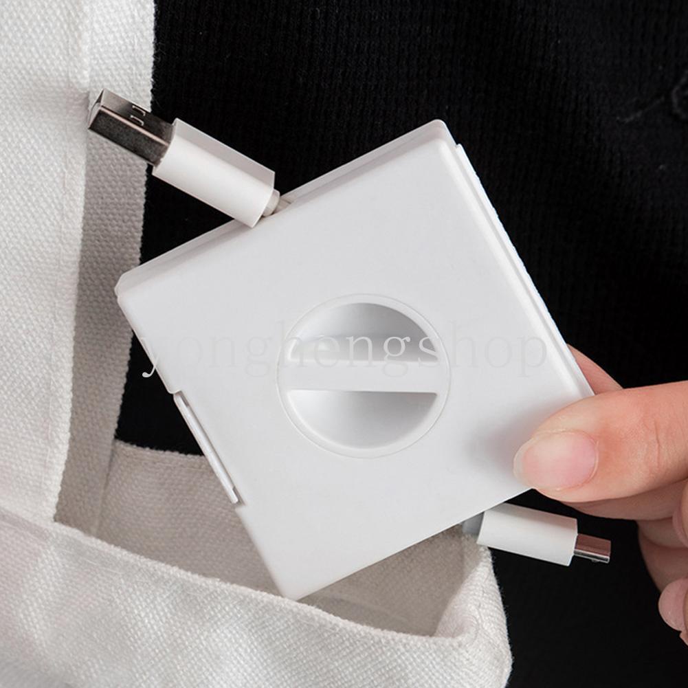 Kotak Penyimpanan Kabel Data / Charger / Earphone Bentuk Persegi Portable