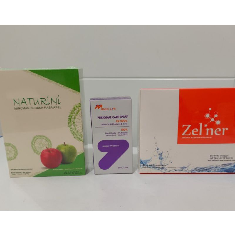 Paket Vip Magiclife 1 Box zelner+1 Naturini + free 1 Box personal care spray Magic Women