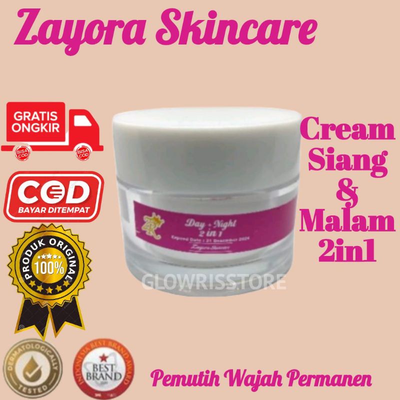 Cream Pemutih Glowing Siang Dan Malam Hari | Putih Permanen 7 Hari Krim Pemutih Glowing Siang Dan Malam 2in1 / Cream Pemutih Wajah Day 2in1 New Pakaging