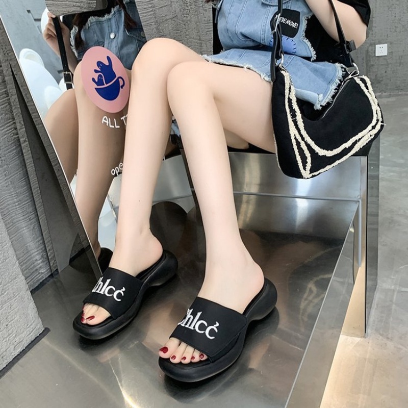 20017 Sandal Wedges Wanita Import Sendal Murah Fashion