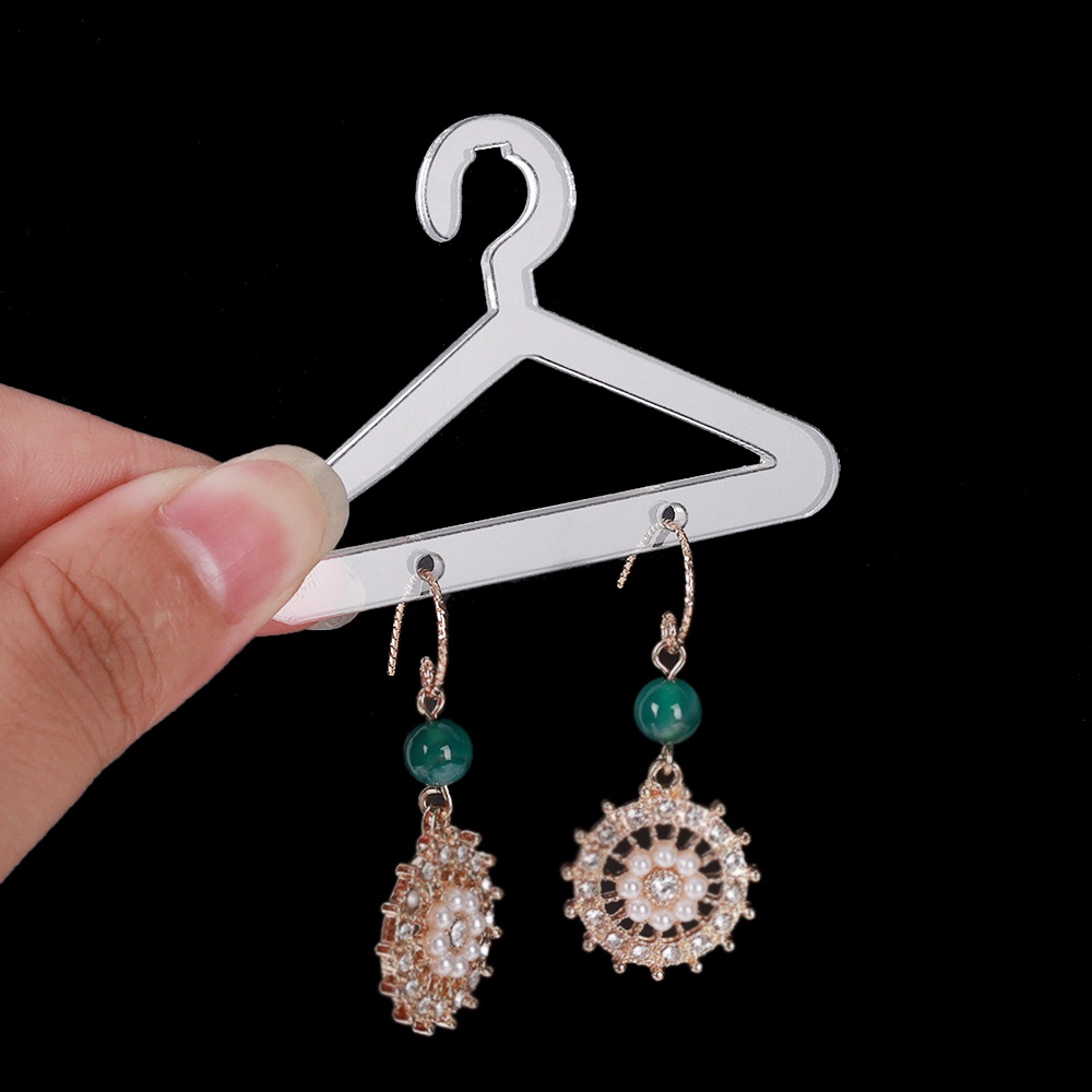 Rak Holder Penyimpanan Perhiasan Anting Cincin Kalung Bentuk Hanger Mini Bahan Akrilik