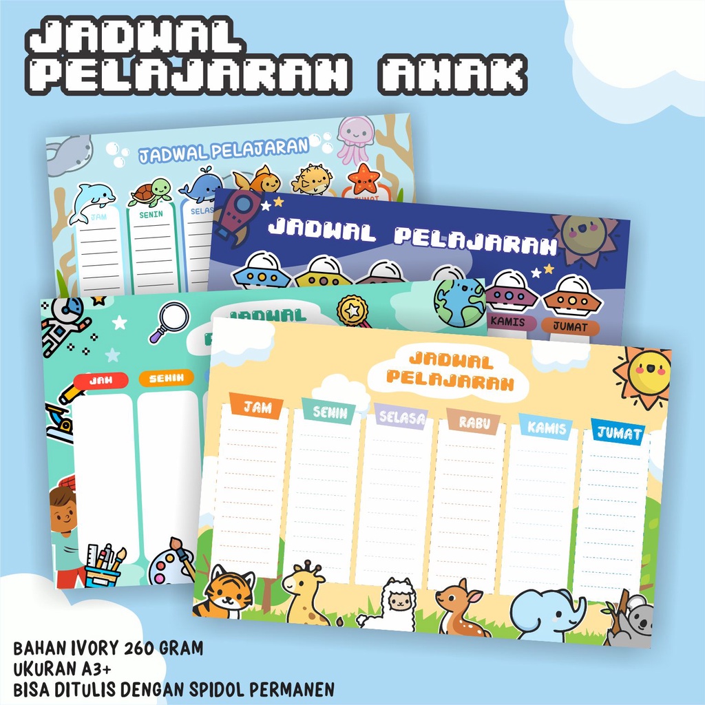 

JADWAL MATA PELAJARAN ANAK A3+