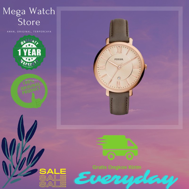 Jam Tangan Wanita Original Bm Water Resistant All Strap Leather Fossil Jacqueline