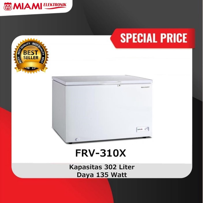Freezer Box Sharp FRV310X / Chest Freezer SHARP FRV-310X 282 Liter Garansi Resmi