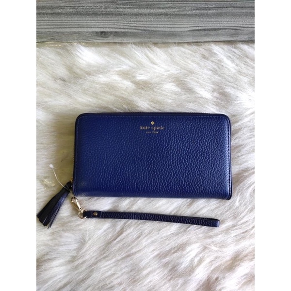 Kate spade brigitta large wallet leather ocean blue
