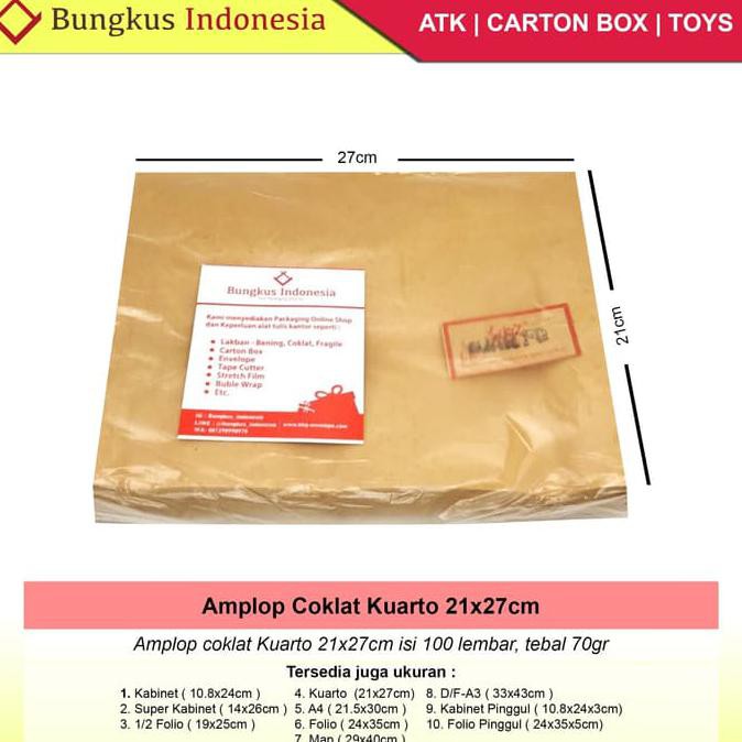 

Amplop Coklat Kuarto isi 100 BERKUALITAS