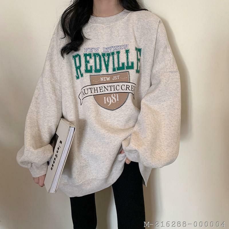 REDVILLE 2XL  Oversize Sweater Crewneck Oblong | Atasan Cewe Cowo FLEECE Tebal Style Terkini Korean Style