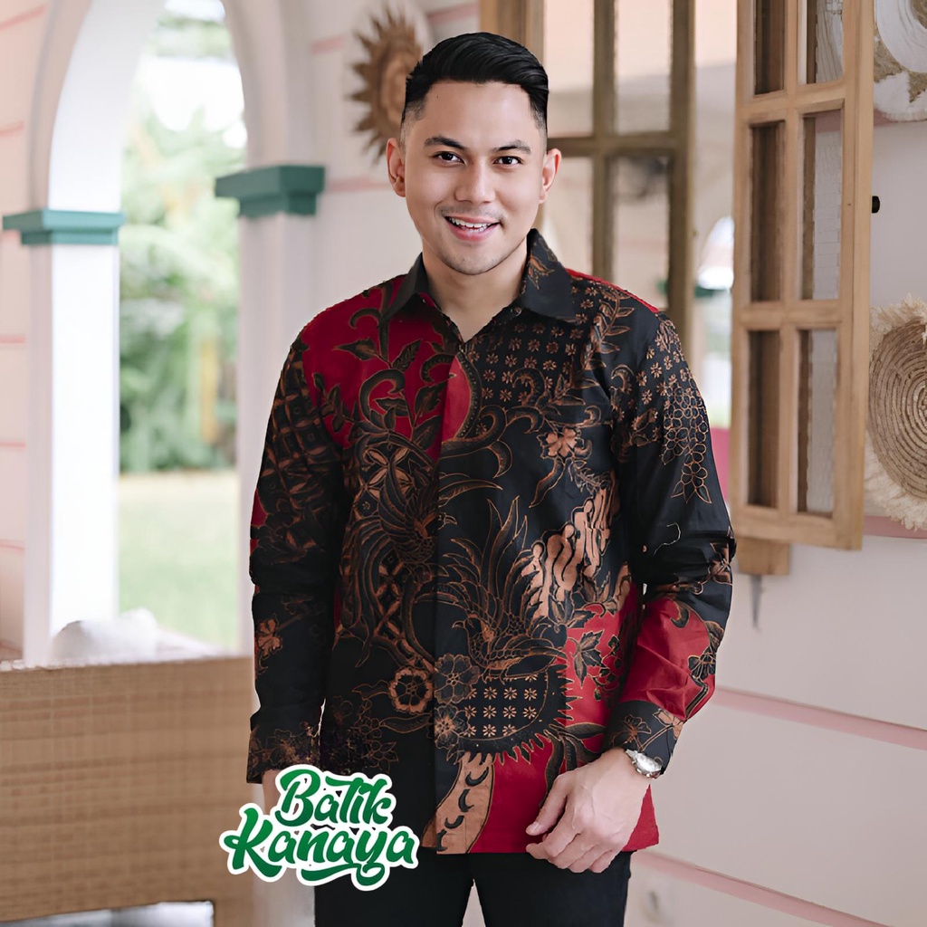 Kanaya Kemeja Batik Pria Lengan Panjang Full Furing Bahan Katun Sragenan Halus JOYONEGORO