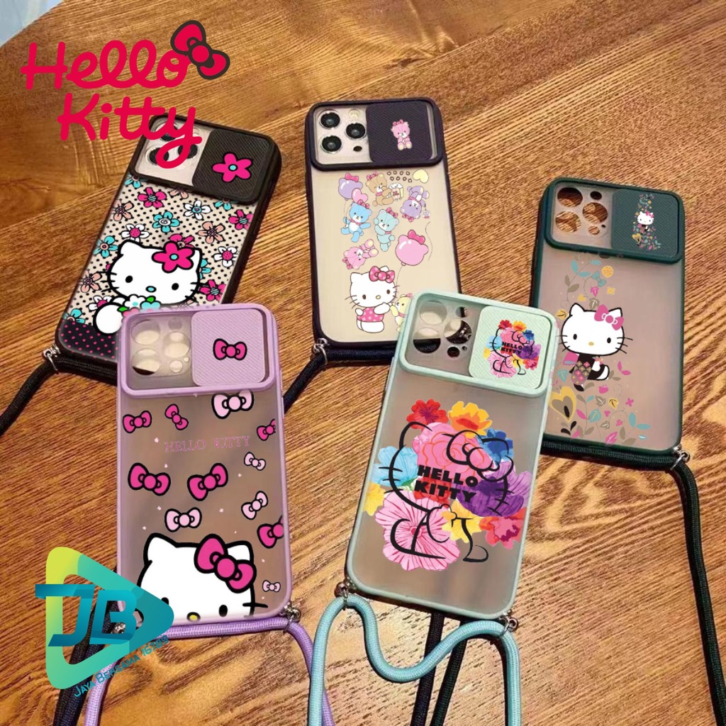 SOFTCASE SLINGCASE SLIDE PELINDUNG KAMERA HELLO KITTY SAMSUNG OPPO VIVO REALME IPHONE XIAOMI ALL TYPE JB4948