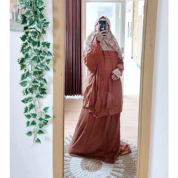 mukenah atas bawah hadromaut brokat