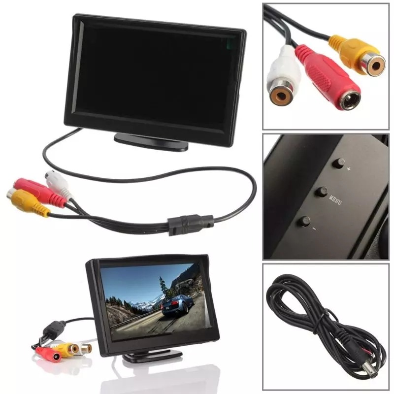 Monitor CCTV TFT LCD 5 Inch Security Car View Parkir Monitor