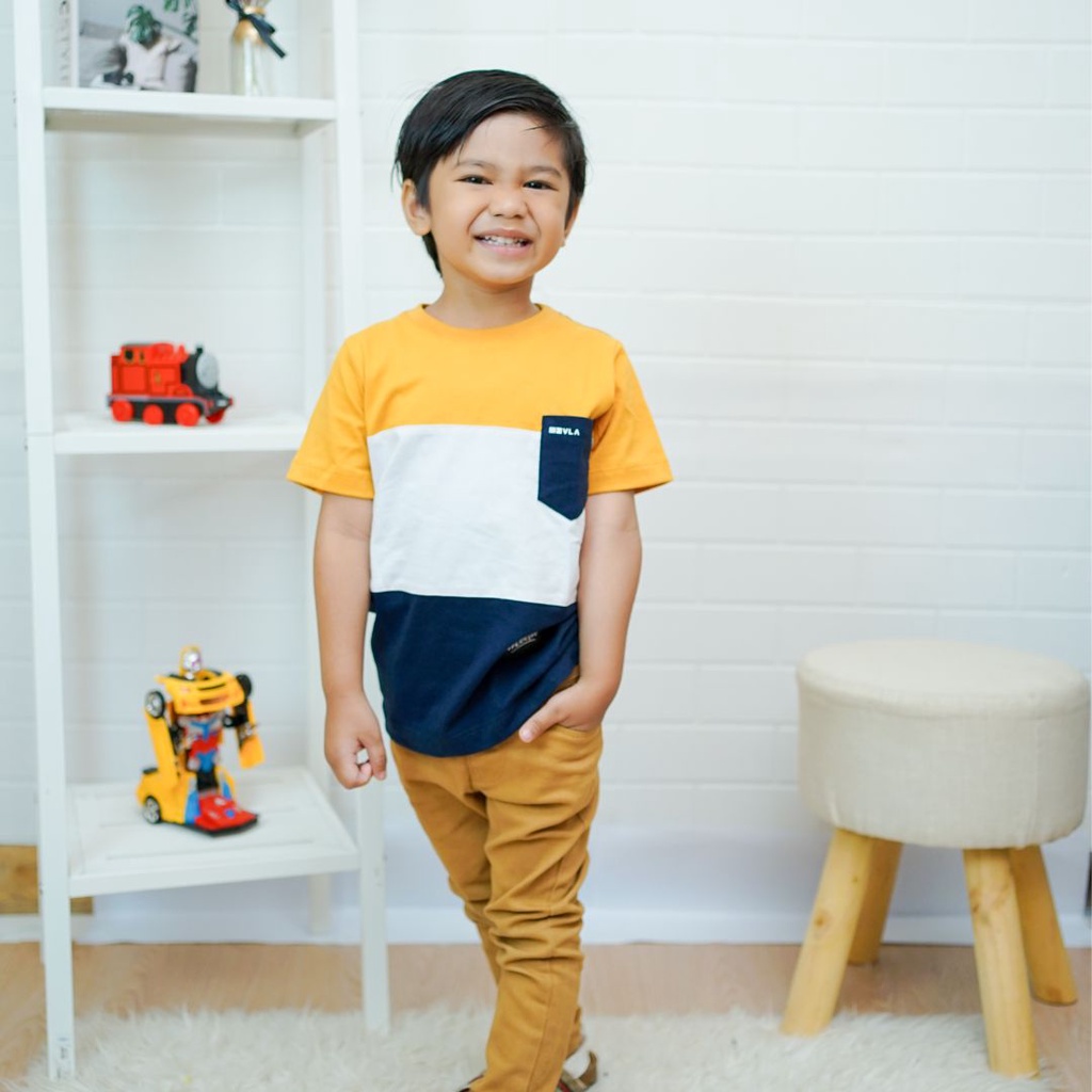 Kaos Anak Laki - laki Premium Original Premium Branded | Mevla Kids - Sakha Mustard