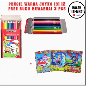 

Pensil Warna Joyko Besar / Pensil 12 Warna Joyko/Pensil Warna 12 Joyko free 3 pcs buku mewarnai