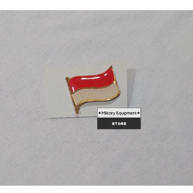 PIN BENDERA MERAH PUTIH BERKIBAR UKURAN KECIL MINI